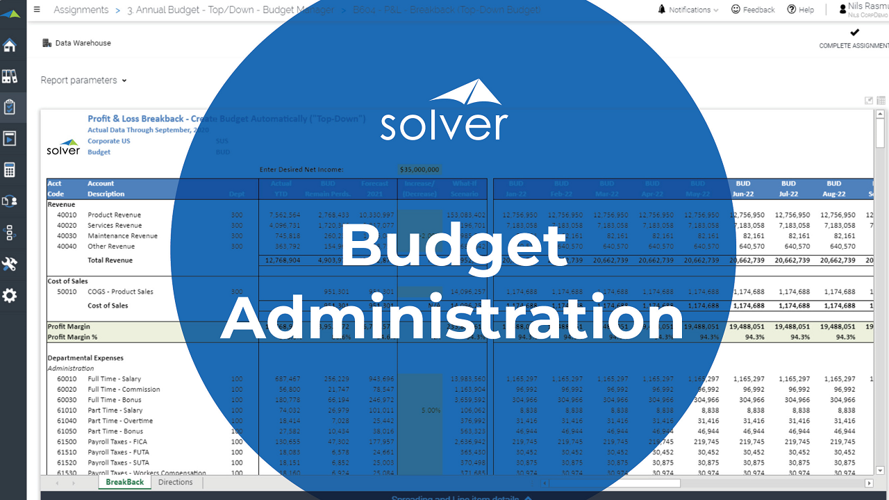 Planning – Budget Admin Overview