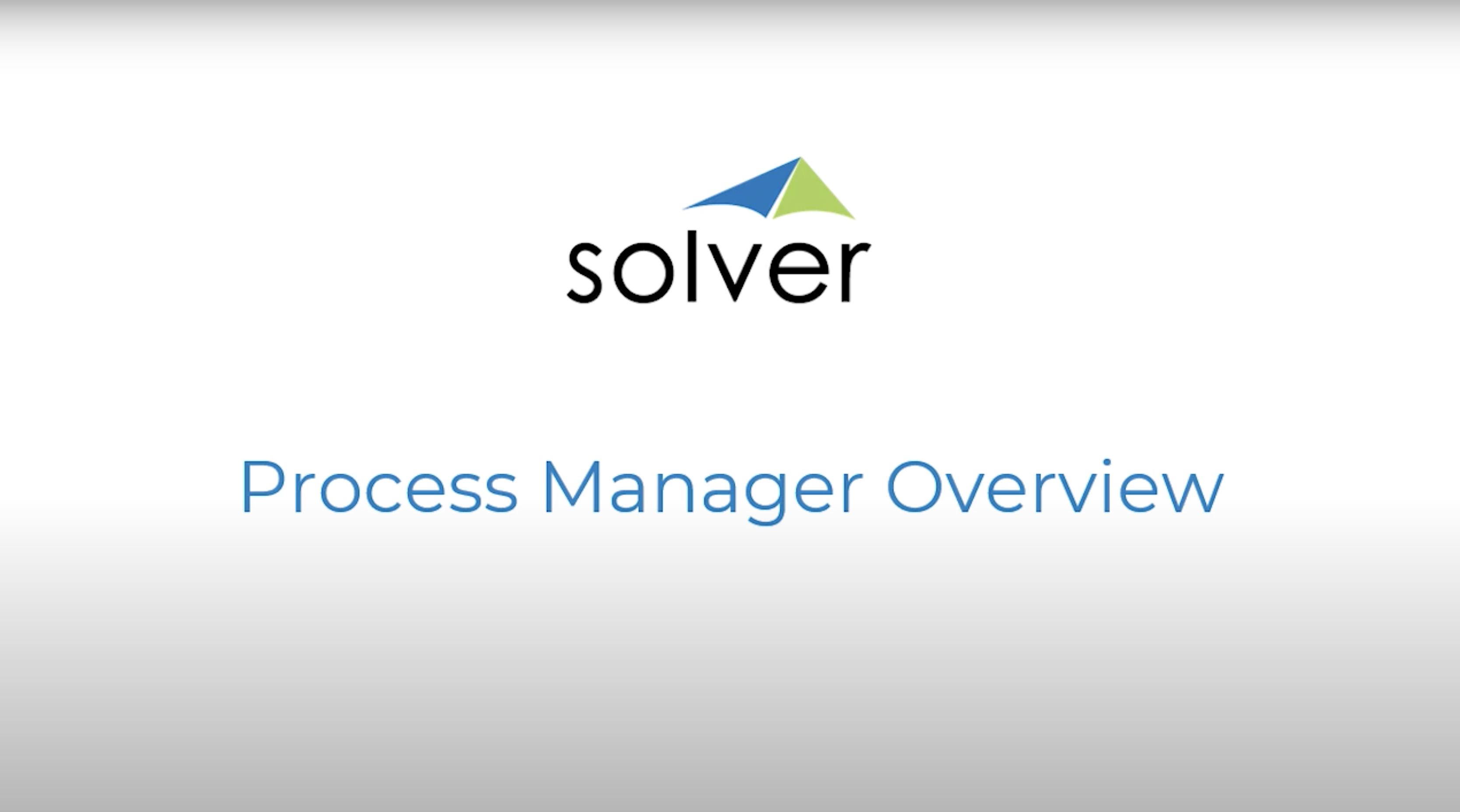 Process Manager Overview